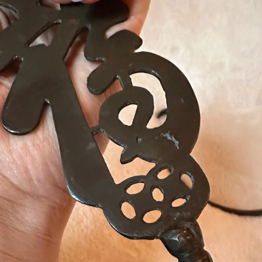 2 set Ornate Metal Wall Hooks in Blackened Bronze Finish